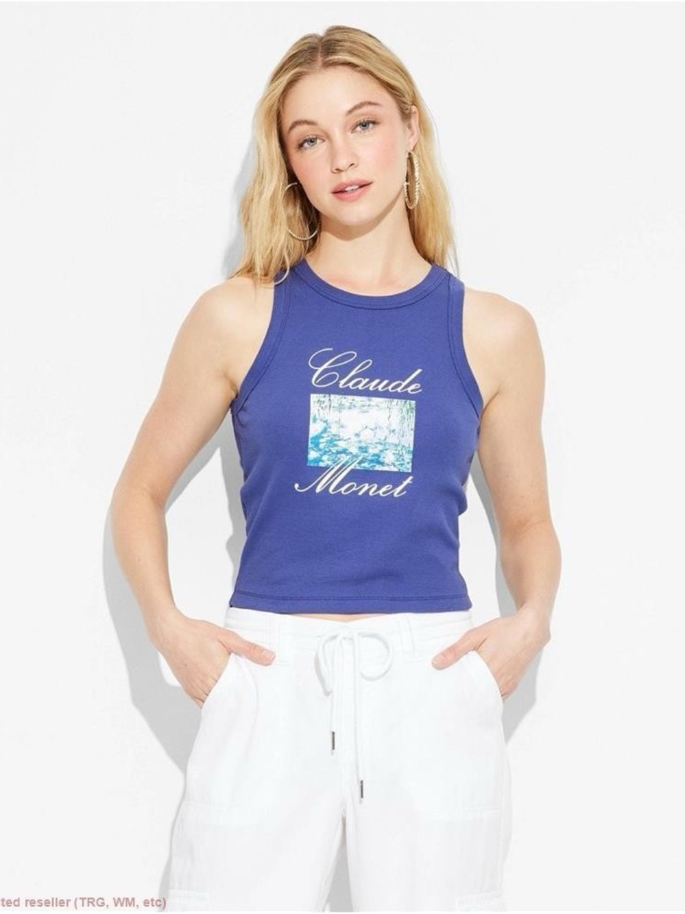 Mighty Fine Navy Graphic Crop Tank